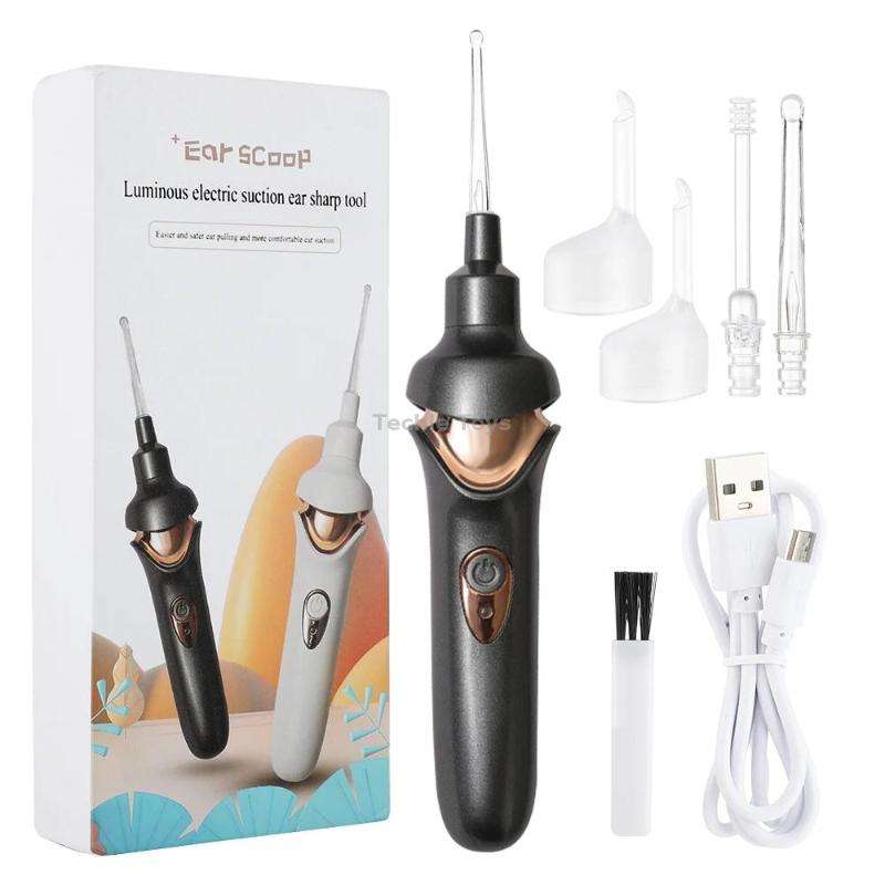 Luminous Upgraded LED Electric Ear Scoop Children Ear Cleaning Tool Set(White)