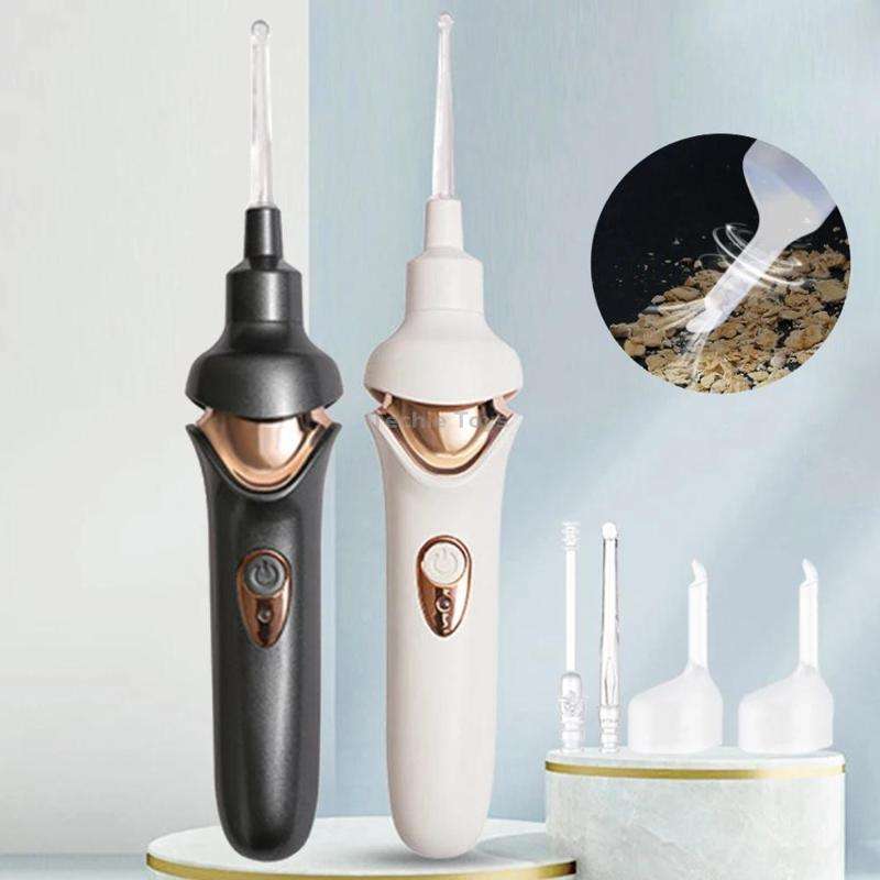 Luminous Upgraded LED Electric Ear Scoop Children Ear Cleaning Tool Set(White)