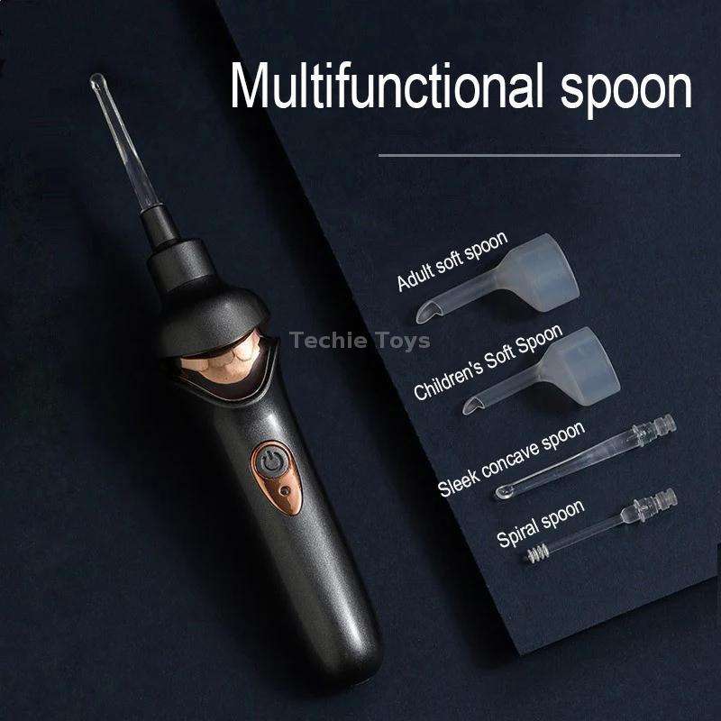 Luminous Upgraded LED Electric Ear Scoop Children Ear Cleaning Tool Set(White)