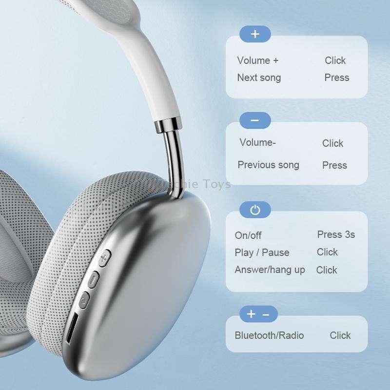 P9 Pro Max HiFi Sound Effect Noise Reduction Wireless Bluetooth Headset(Black)