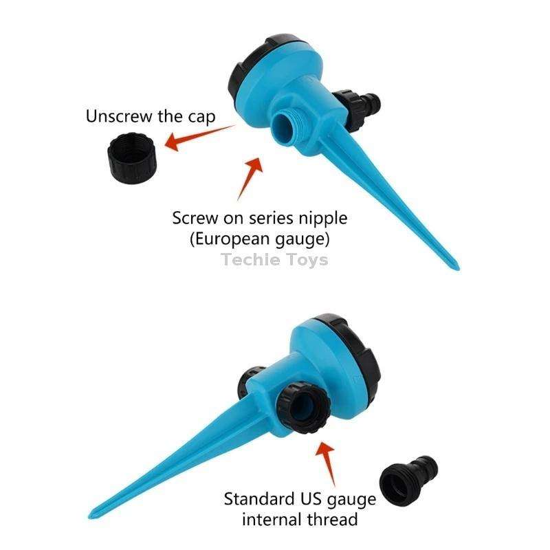 Ground-mounted Rotating Garden Irrigation Sprinkler Head Multi-stage Adjustable Sprinkler(European T