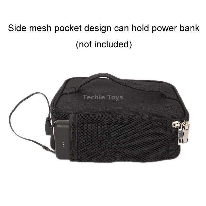 USB Heated Lunch Box Bag Outdoor Bento Thermal Bag(Black)