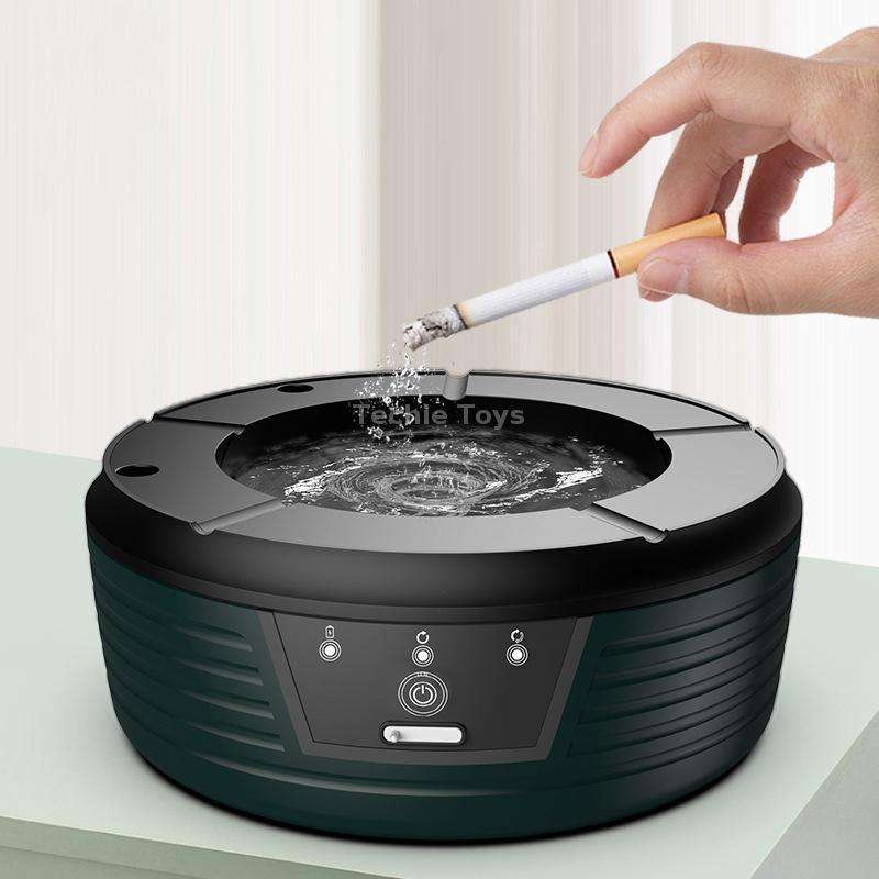 Inductive Automatic Flushing Ashtray Purifies The Air and Removes Cigarette Smell(Green)