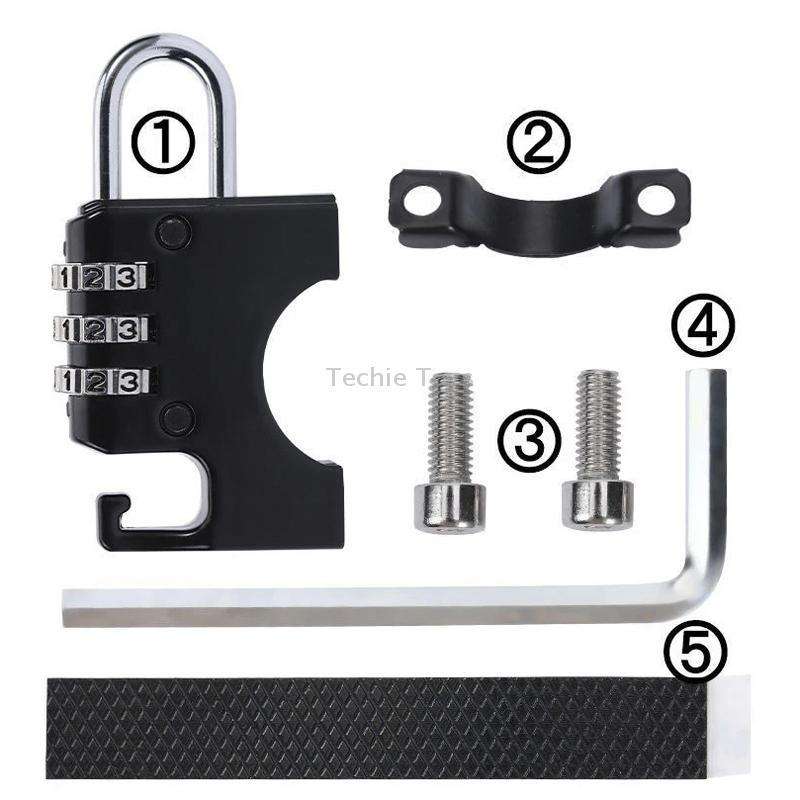 Motorcycle Helmet Anti-Theft Lock Fixed Helmet Combination Padlock, Color: Black