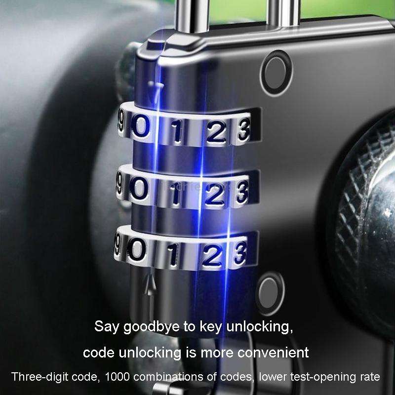 Motorcycle Helmet Anti-Theft Lock Fixed Helmet Combination Padlock, Color: Black