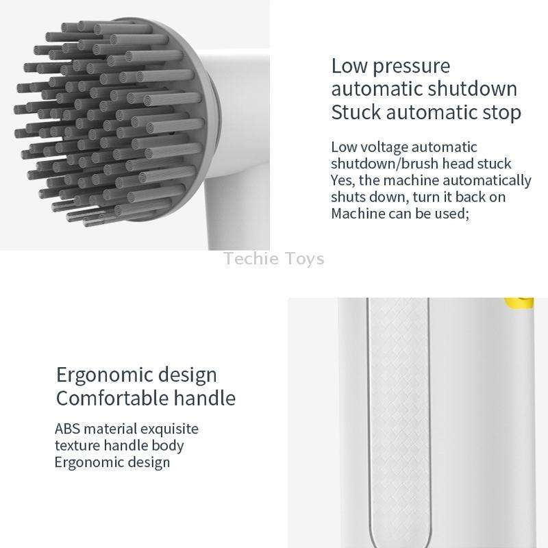 Multifunctional Handheld Cordless Electric Cleaning Brush(Ivory White)