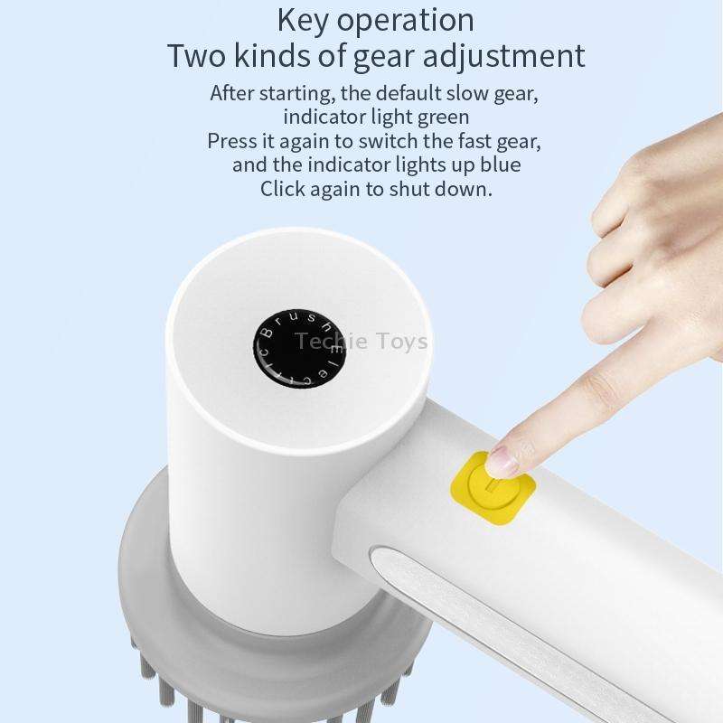 Multifunctional Handheld Cordless Electric Cleaning Brush(Ivory White)