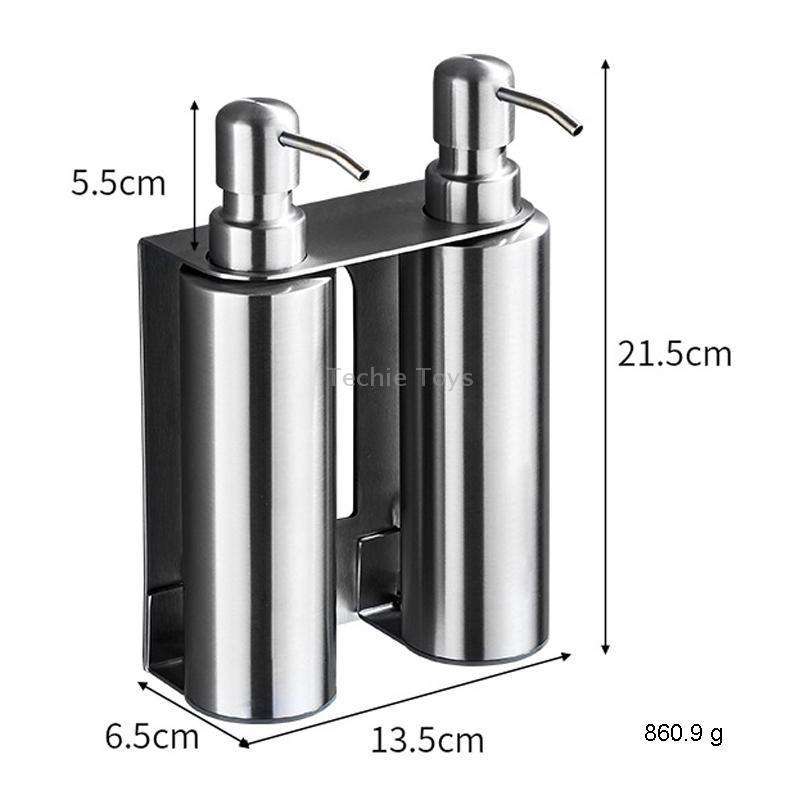 Hotel Stainless Steel Soap Dispenser Home Wall Mounted No Punch Press To Soap Bottle, Style: Round 2