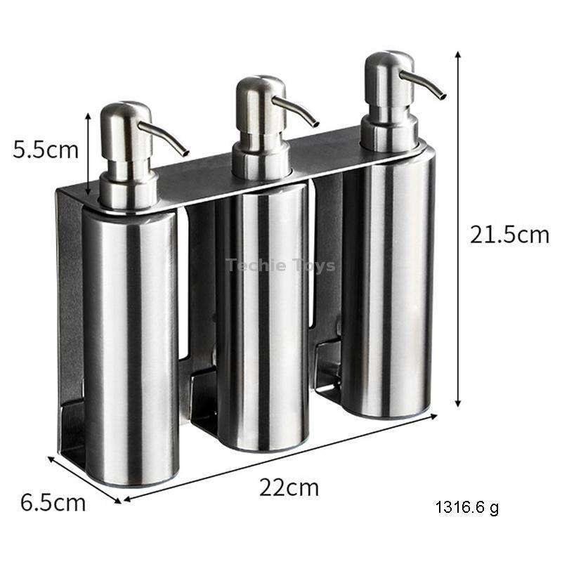 Hotel Stainless Steel Soap Dispenser Home Wall Mounted No Punch Press To Soap Bottle, Style: Round 3