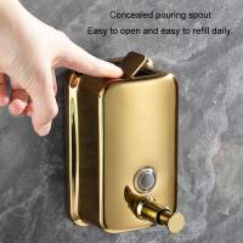 304 Stainless Steel Bathroom Soap Dispenser Simple Hotel Home Wall Mounted Manual Shower Fluid Bottl