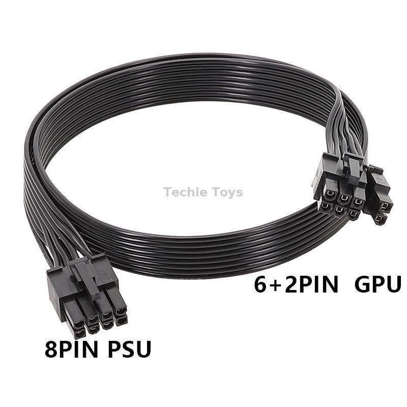 60cm For Corsair 18AWG Flat Cable Power Module Cable Graphics Card Module Cable 8Pin To 8Pin 6+2(Blo