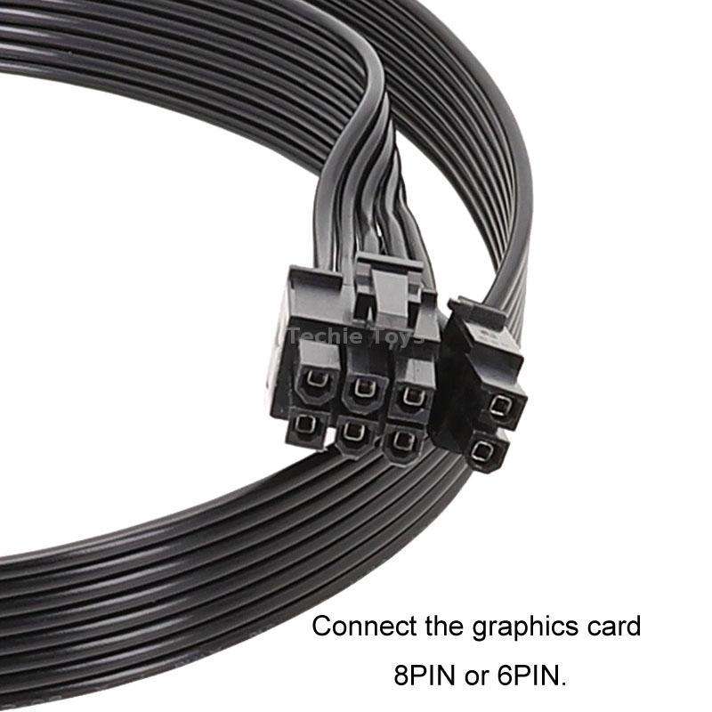 60cm For Corsair 18AWG Flat Cable Power Module Cable Graphics Card Module Cable 8Pin To 8Pin 6+2(Blo