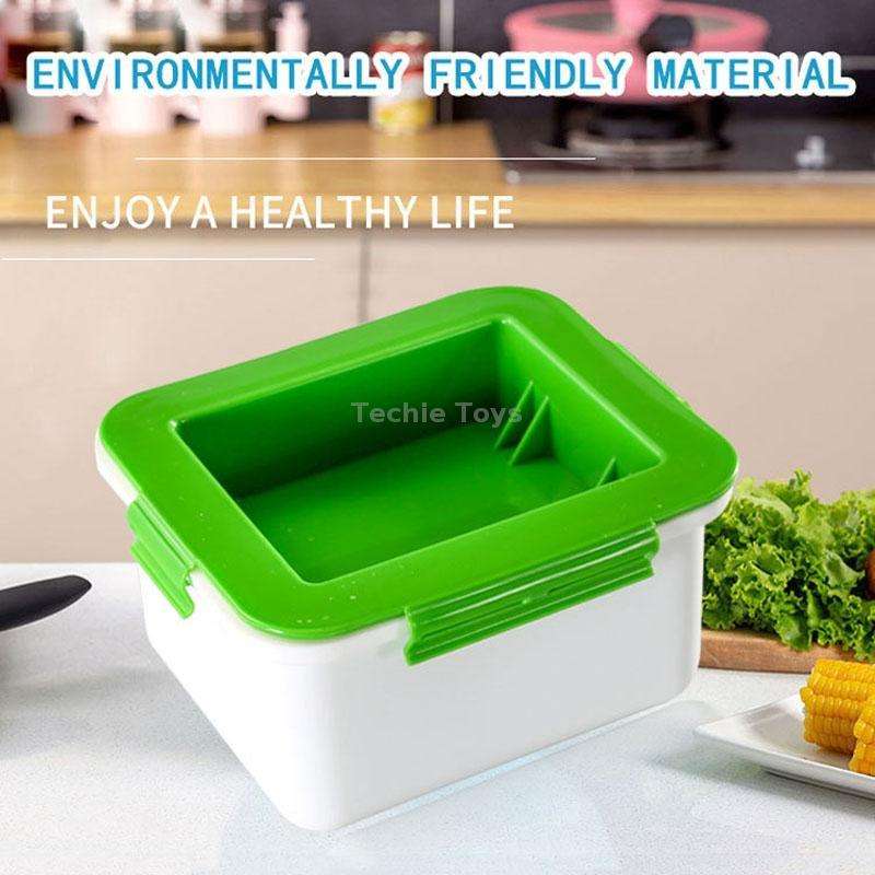 Household Tofu Squeezer Kitchen Built-In Tofu Draining Machine(White And Green)