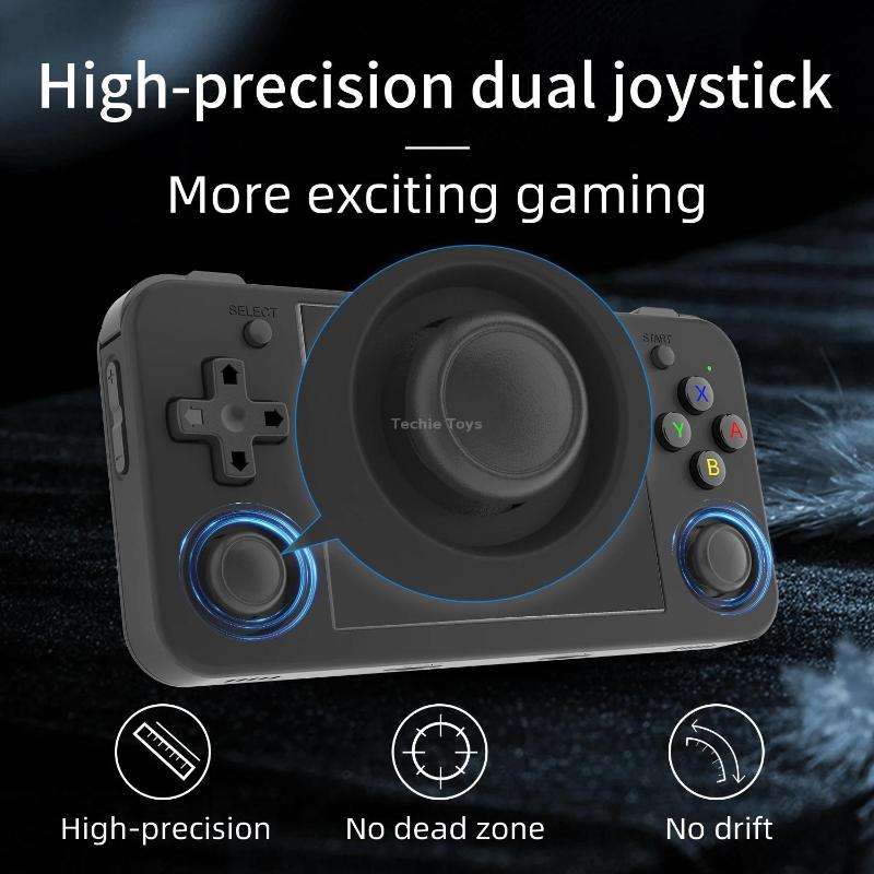 ANBERNIC RG35XX H Handheld Game Console 3.5 Inch IPS Screen Linux System 64GB(Black)