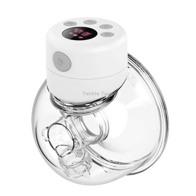 S12 LCD Screen Smart Large Capacity Portable Wearable Silent Electric Breast Pump, Color: White