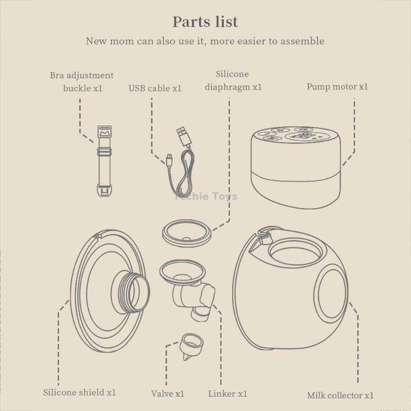 S12 LCD Screen Smart Large Capacity Portable Wearable Silent Electric Breast Pump, Color: White