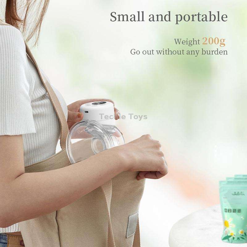 S12 LCD Screen Smart Large Capacity Portable Wearable Silent Electric Breast Pump, Color: White