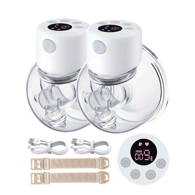 S12 LCD Screen Smart Large Capacity Portable Wearable Silent Electric Breast Pump, Color: White
