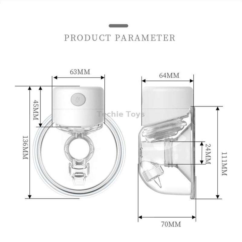 S12 LCD Screen Smart Large Capacity Portable Wearable Silent Electric Breast Pump, Color: White