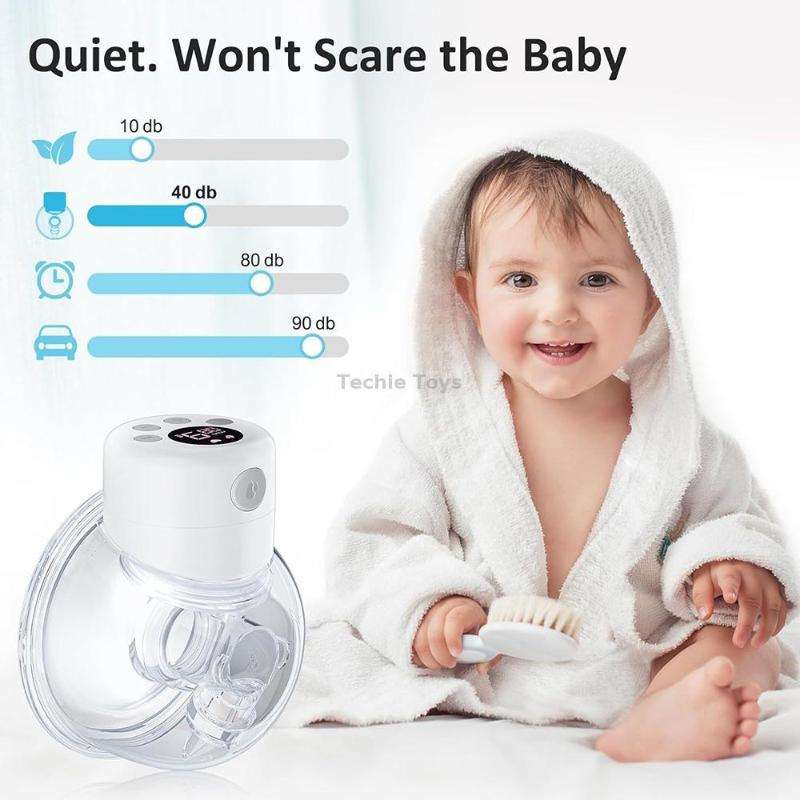 S12 LCD Screen Smart Large Capacity Portable Wearable Silent Electric Breast Pump, Color: White