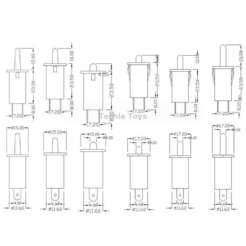 3pcs Refrigerator Door Light Switch Wardrobe Door Self-reset Switch, Size: Normally Closed 4.6mm