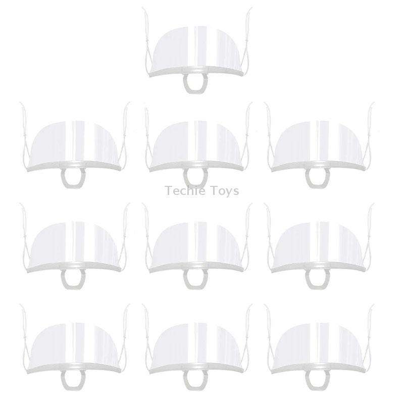 10pcs /Bag Recyclable Transparent Restaurant Mask Chef Anti-fog And Anti-Spittle Plastic Masks(opp B