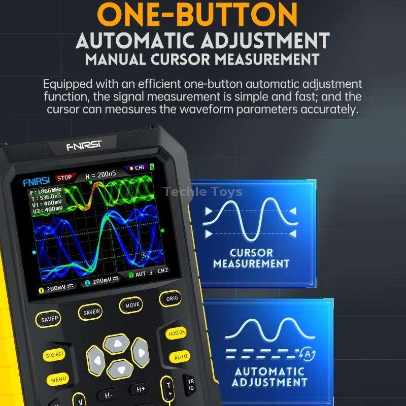 FNIRSI 2 In 1 Small Handheld Fluorescence Digital Dual-Channel Oscilloscope, US Plug(Blue)
