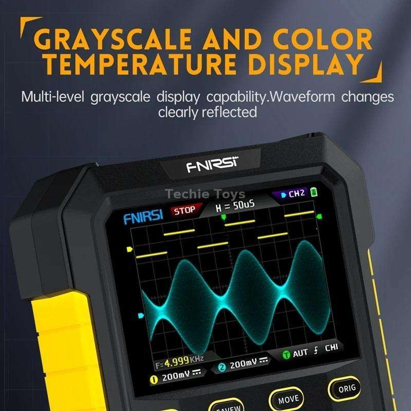 FNIRSI 2 In 1 Small Handheld Fluorescence Digital Dual-Channel Oscilloscope, US Plug(Blue)