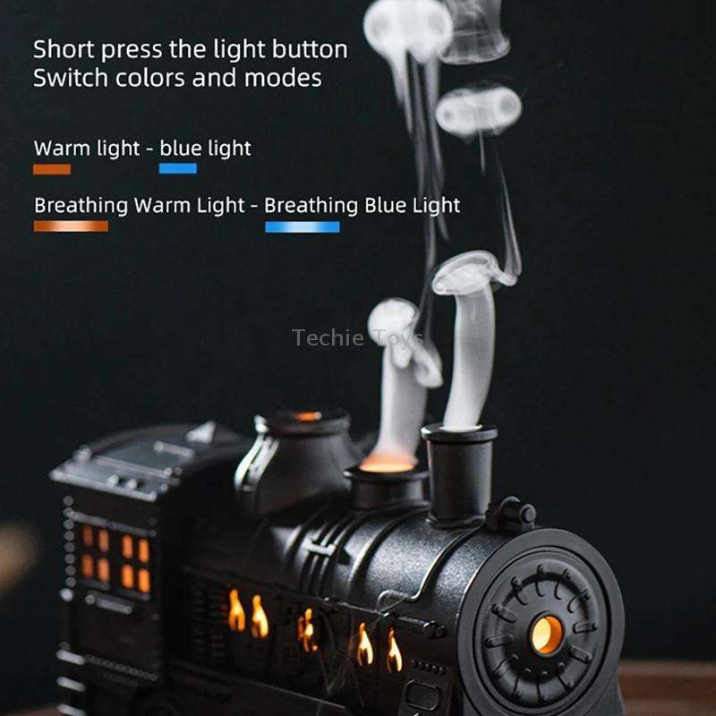 300ml Small Train Essential Oil Diffuser Humidifier With Remote Control EU Plug