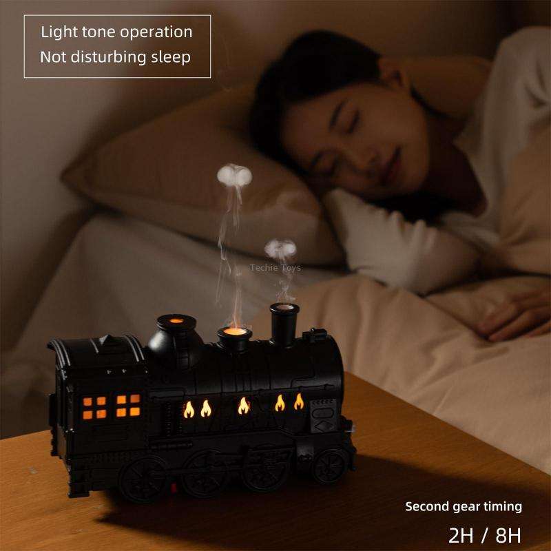 300ml Small Train Essential Oil Diffuser Humidifier With Remote Control EU Plug