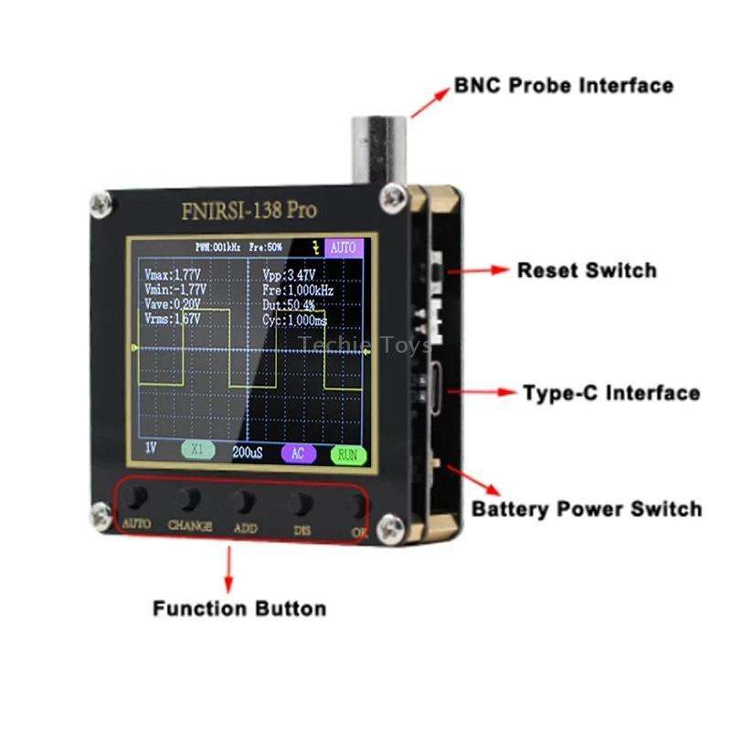 FNIRSI Handheld Small Teaching Maintenance Digital Oscilloscope, Specification: Standard Without Bat