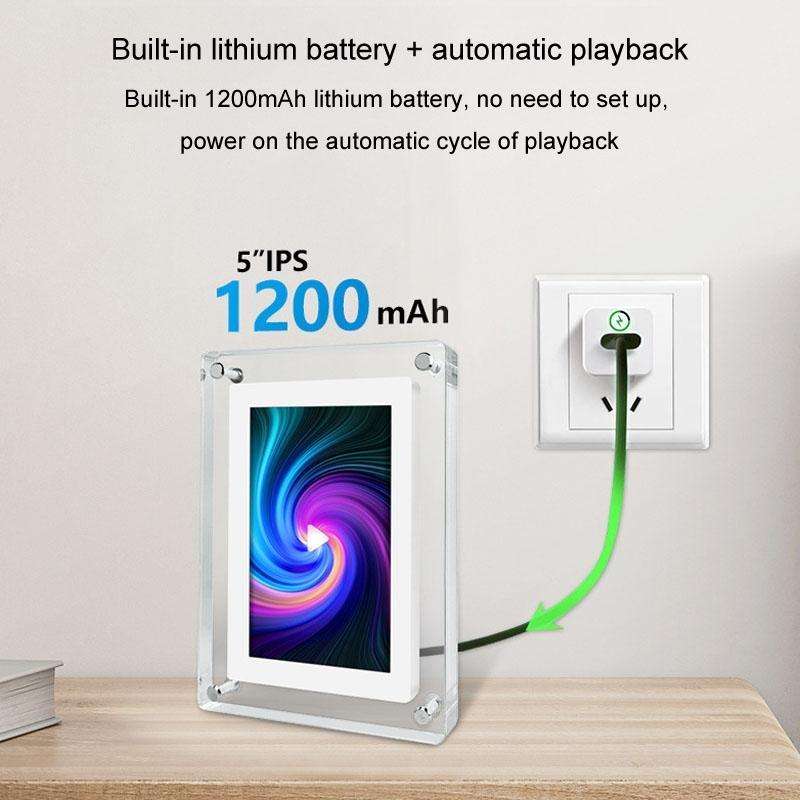 5 Inch HD Digital Photo Frame Crystal Advertising Player 1080P Motion Video Picture Display Player(E