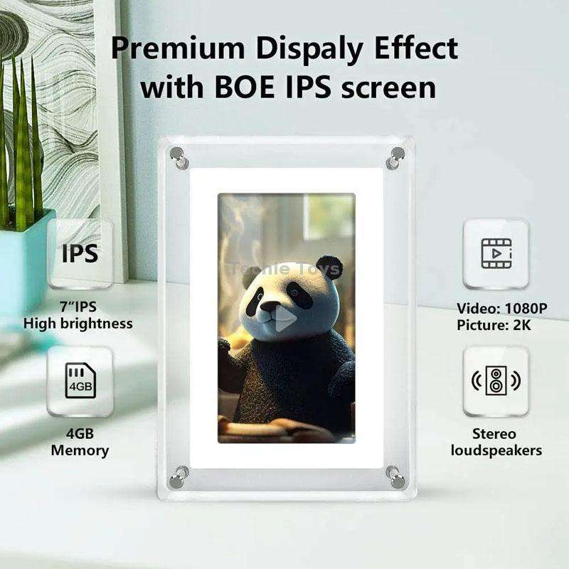 7 Inch Acrylic HD Digital Photo Frame Desktop Smart Motion Video Player Ornament(EU Plug)