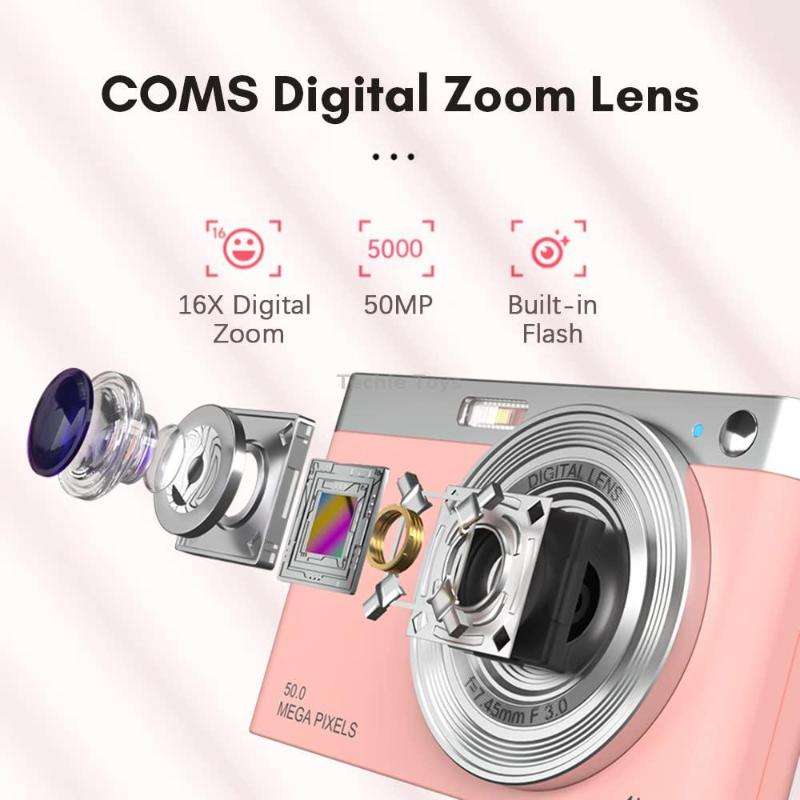 50 MP HD Camera 4K Video Retro Vlog Self-Shooting Camera(White)