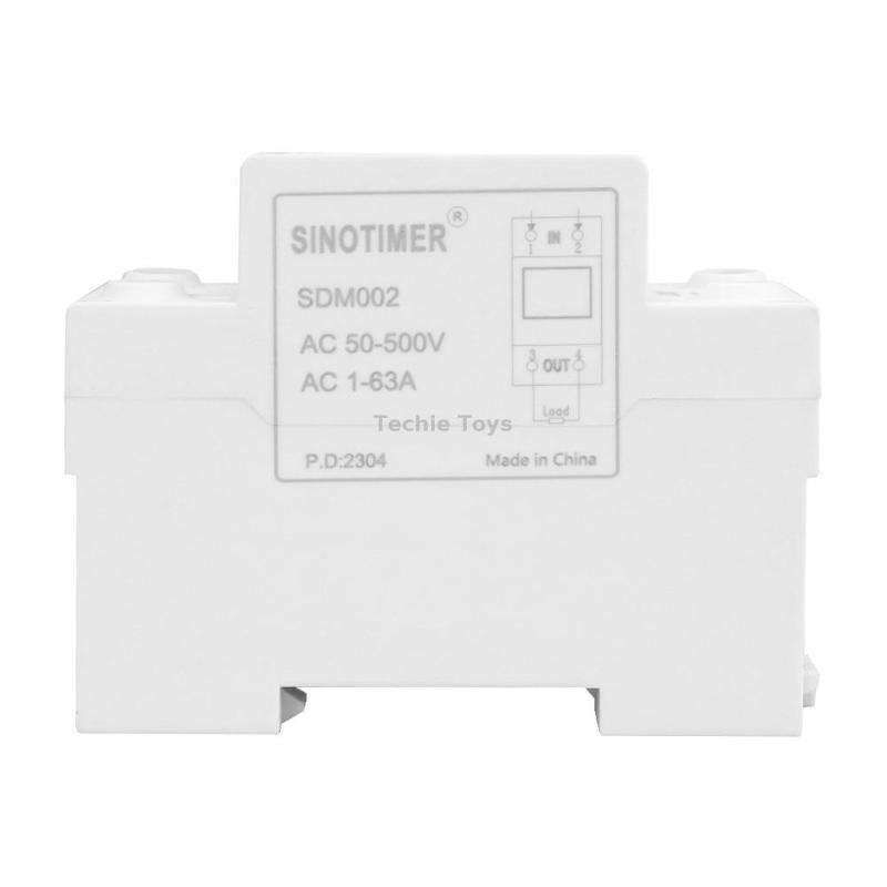 SINOTIMER SDM002 Household DIN Rail Single-Phase AC Dual Display Voltage And Current Meter(100A Exte