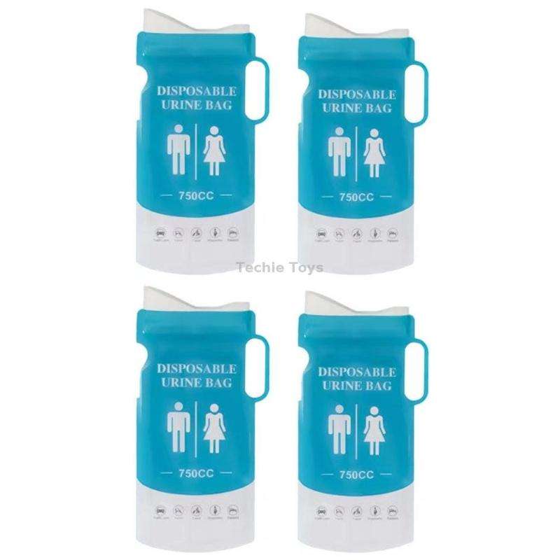 4pcs /Pack Car Disposable Emergency Rapid Coagulation Urine Bag Traffic Jam Pee Bag(13x27cm)