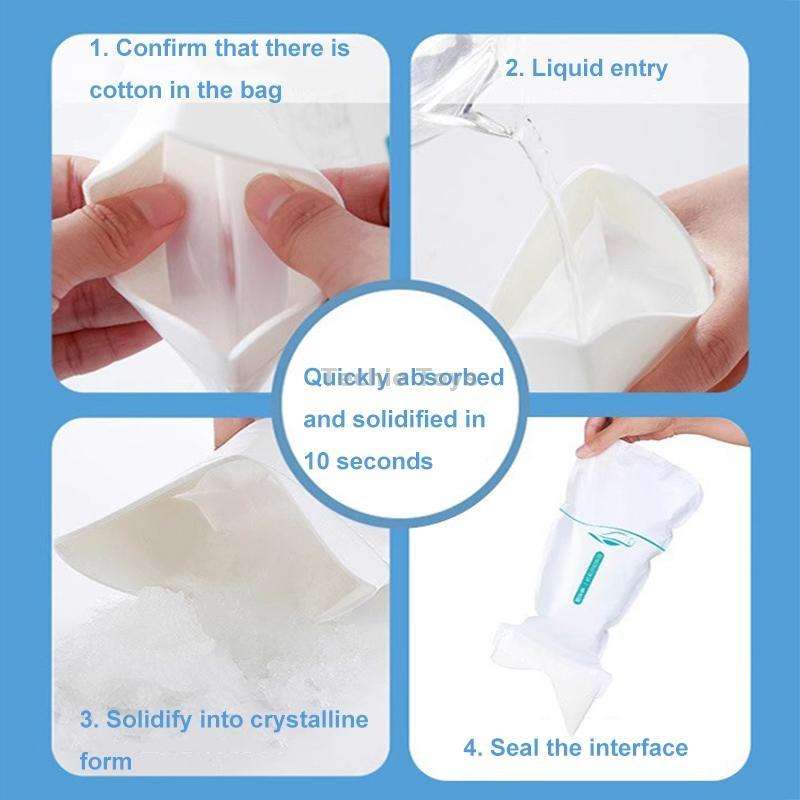 4pcs /Pack Car Disposable Emergency Rapid Coagulation Urine Bag Traffic Jam Pee Bag(13x27cm)