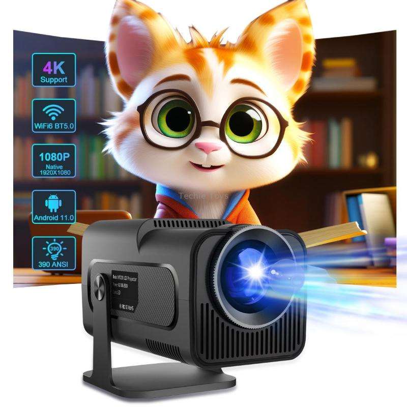 HY320 1080P 390ANSI 4K Android 11 Projector With Wifi 6 Bluetooth 5.0 Support Miracast / Airplay / D