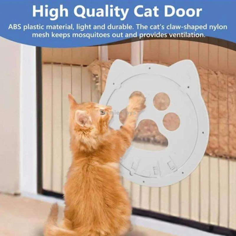 Pet Screen Door Two Way Access Magnetic Closing Cat Door Pet Products(Black)