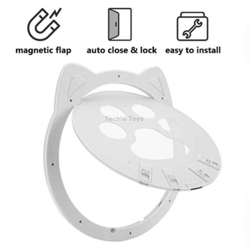Pet Screen Door Two Way Access Magnetic Closing Cat Door Pet Products(Black)