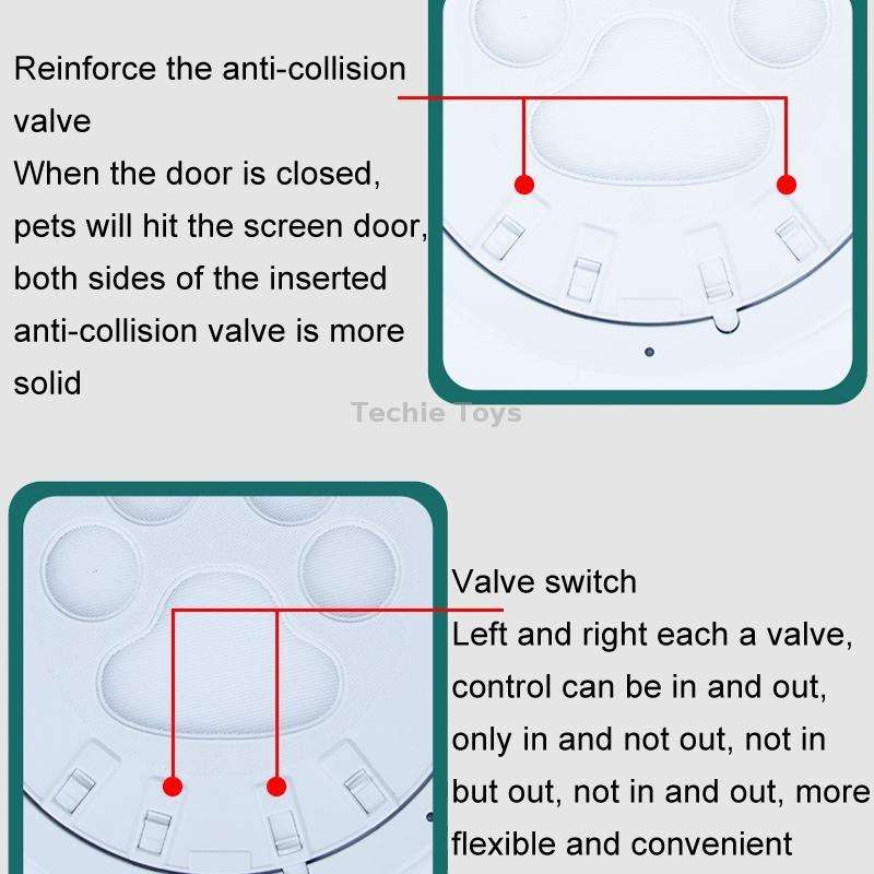 Pet Screen Door Two Way Access Magnetic Closing Cat Door Pet Products(Black)