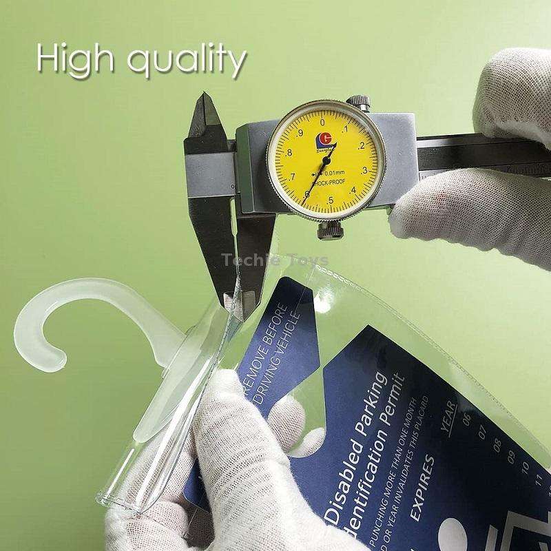 2pcs PVC Transparent Hook Bag Disability Placard Parking Sign Bag(29.5x12.7x0.4mm)