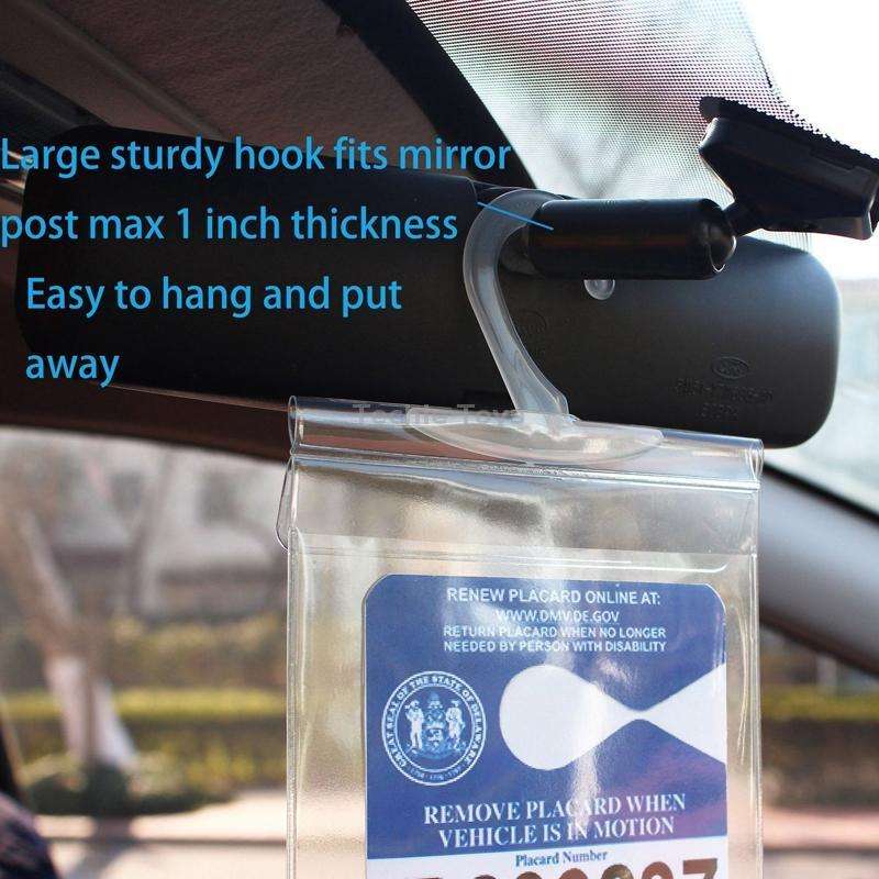 2pcs PVC Transparent Hook Bag Disability Placard Parking Sign Bag(29.5x12.7x0.4mm)