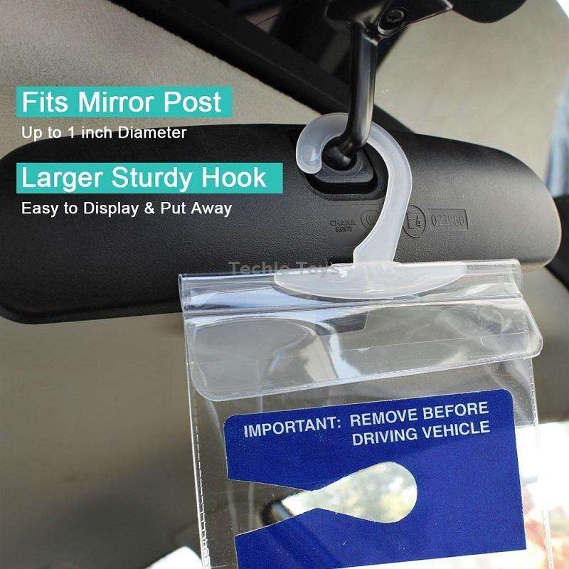 2pcs PVC Transparent Hook Bag Disability Placard Parking Sign Bag(29.5x12.7x0.4mm)