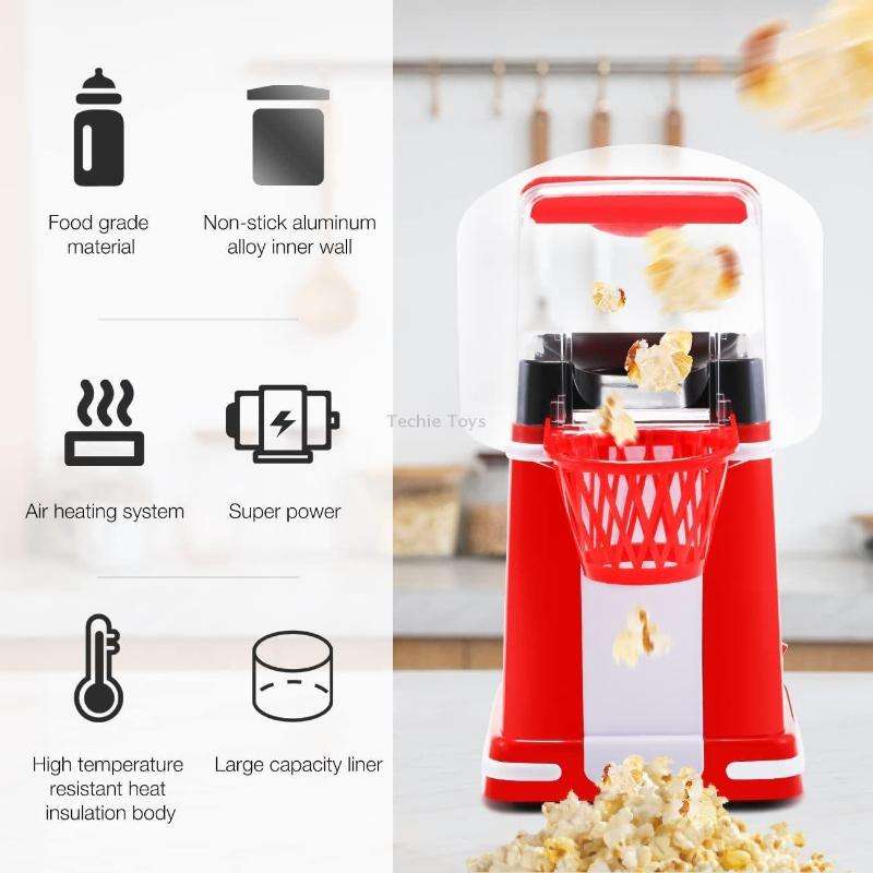 1200W Basket Popcorn Machine Electric Automatic Corn Popper 220V EU Plug