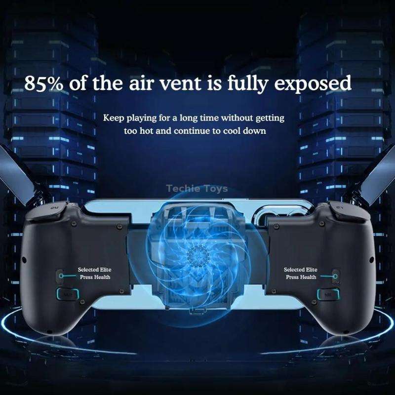 Mobile Phone Gaming Controller with Cooler & 2 Back Button Macro Programmable(Black)