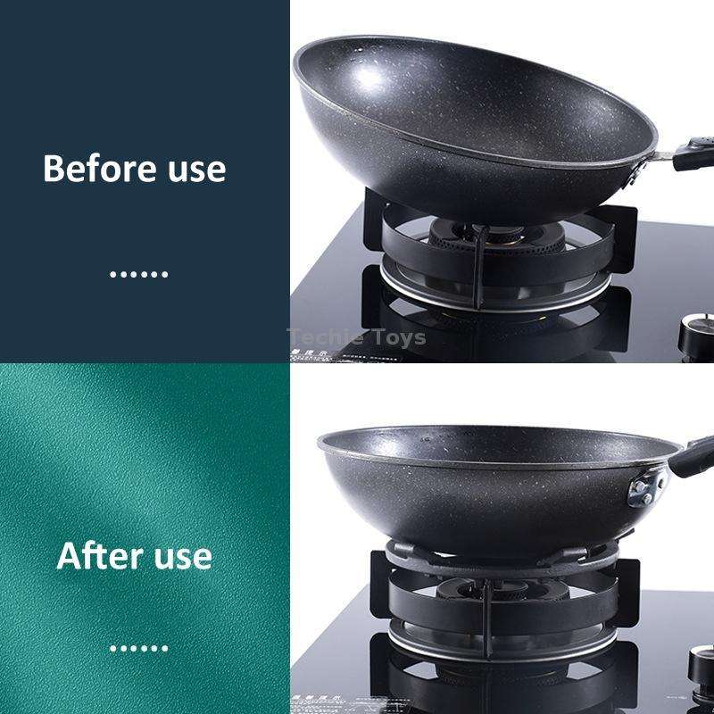Gas Stove Anti-Slip Rack Cast Iron Anti-Slip Wok Support Ring(Black)