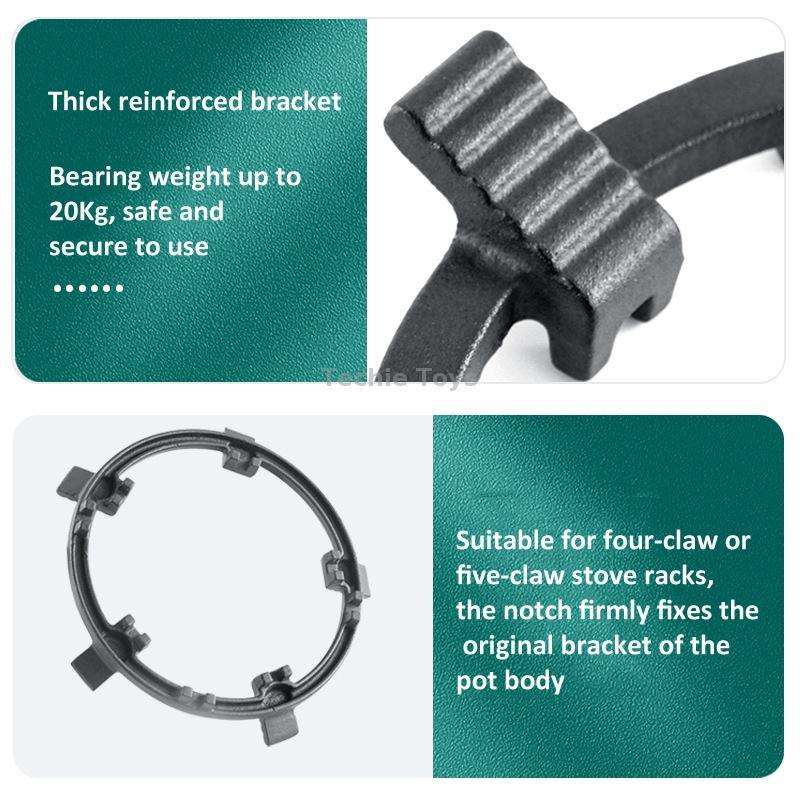 Gas Stove Anti-Slip Rack Cast Iron Anti-Slip Wok Support Ring(Black)