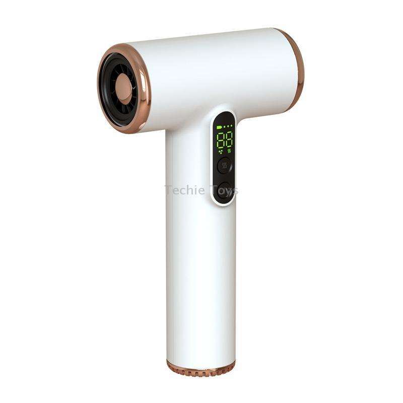 Wireless Rechargeable Hair Dryer with 3 Levels Wind Speed/ Temperature Adjustable(White)