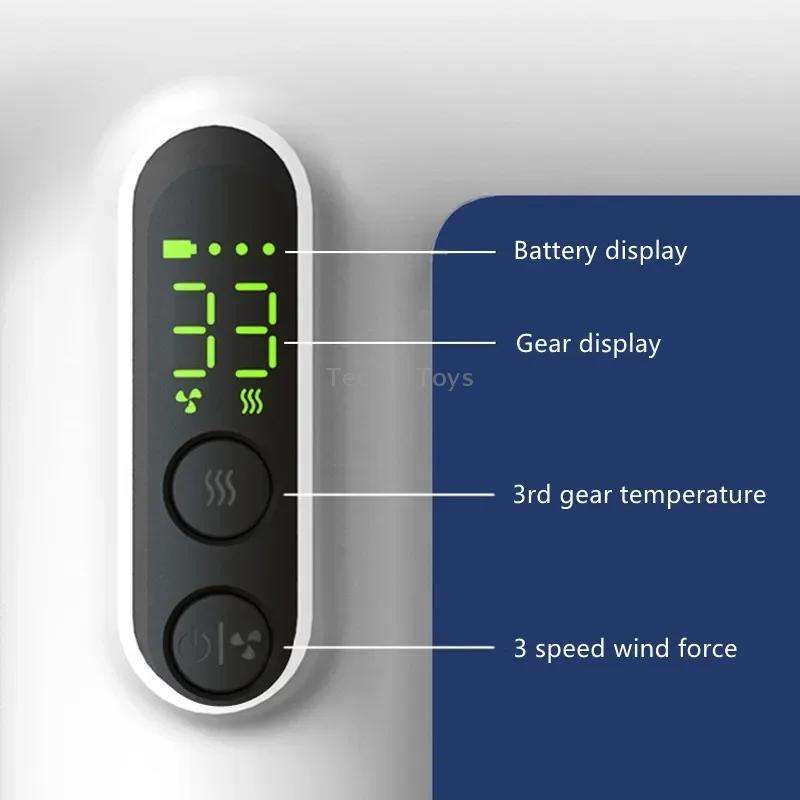 Wireless Rechargeable Hair Dryer with 3 Levels Wind Speed/ Temperature Adjustable(White)